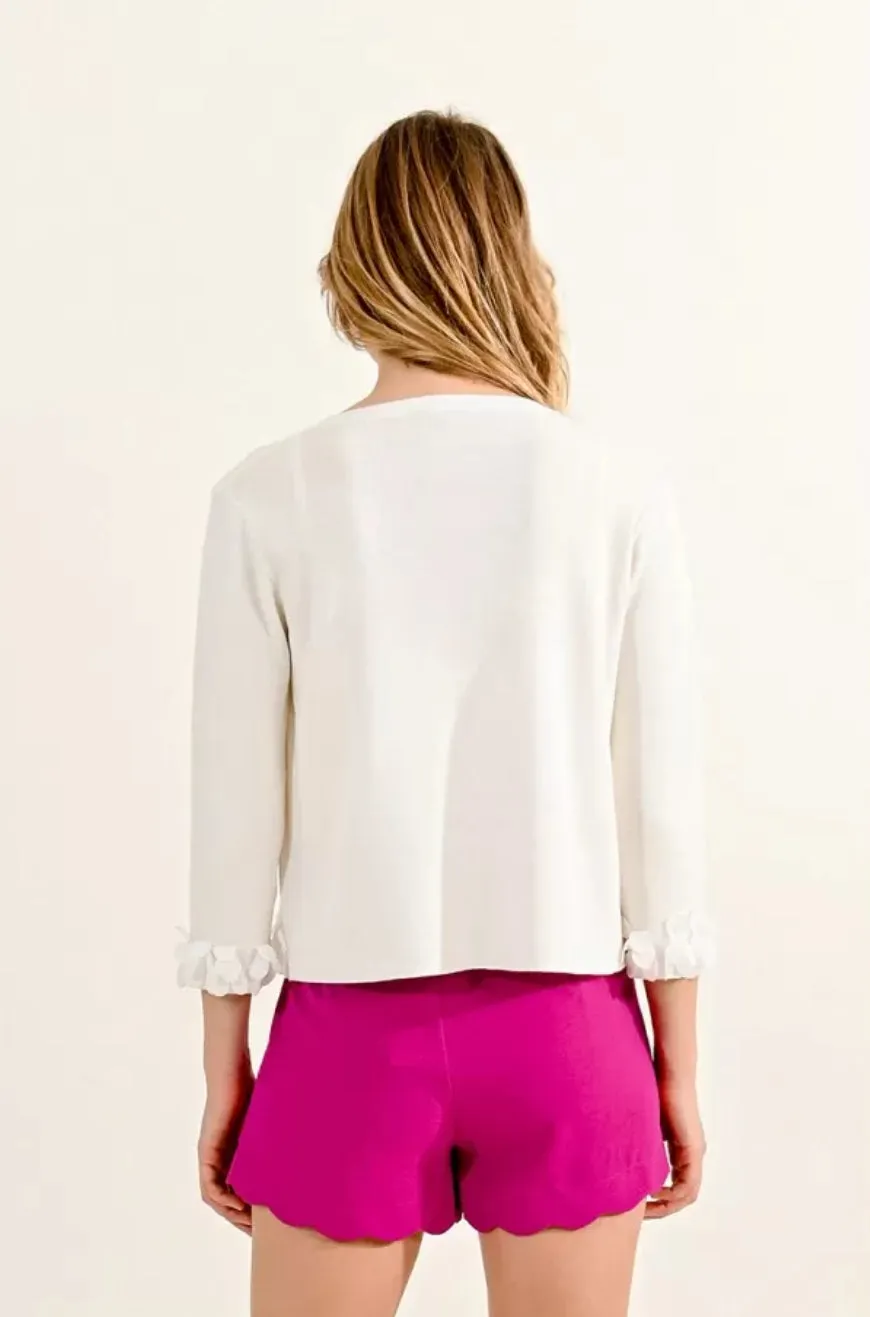 Molly Bracken Bolero Style White Cardigan & Tank Top