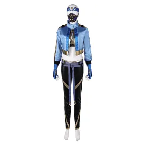 Mortal Kombat Kitana Blue set Cosplay Costume Outfits Halloween Carnival Suit cos