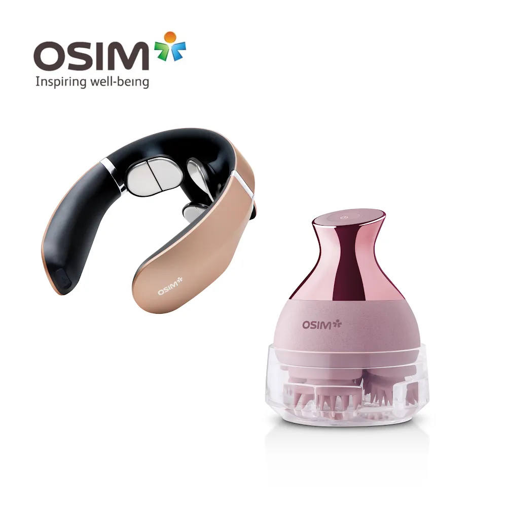 OSIM (Mix and Match Bundle) uNek Pulse TENS Neck Massager   uScalp 2 Waterproof Scalp Massager