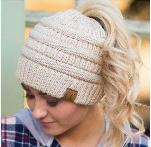 Ponytail Knit Beanie