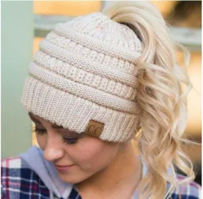 Ponytail Knit Beanie