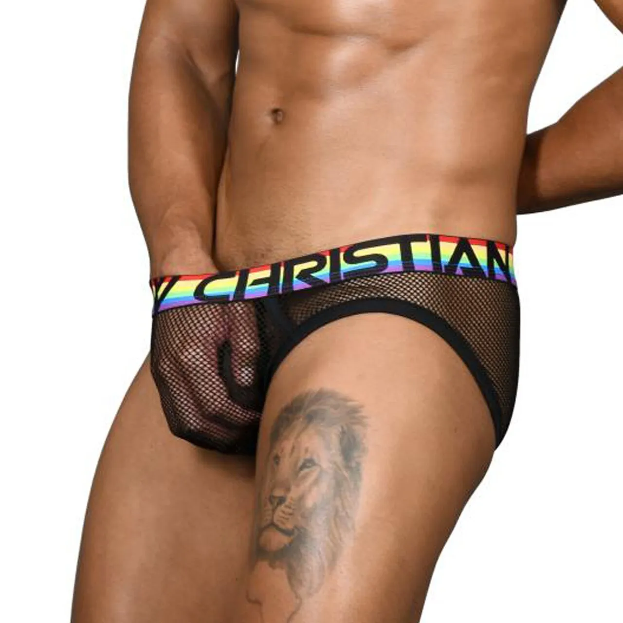 SALE - Mens Andrew Christian Pride Net Mesh Brief w/ Almost Naked