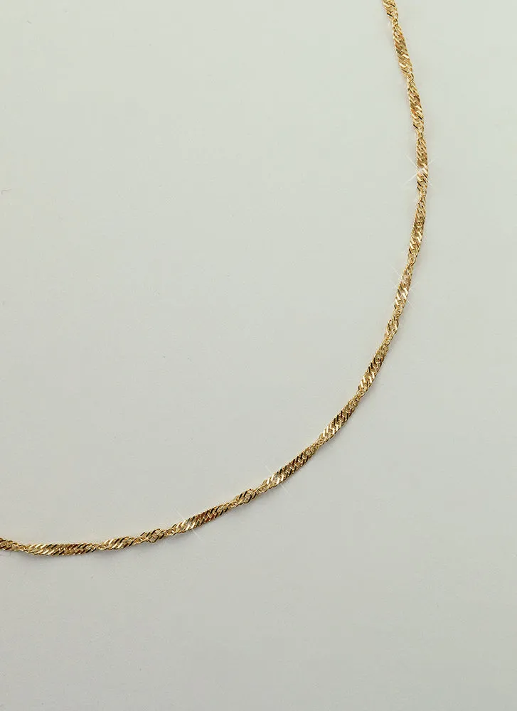 Singapore 2.3mm necklace 14k gold