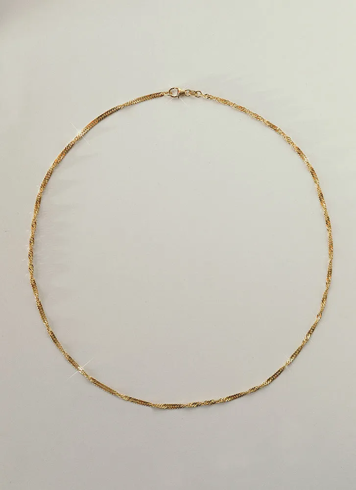 Singapore 2.3mm necklace 14k gold