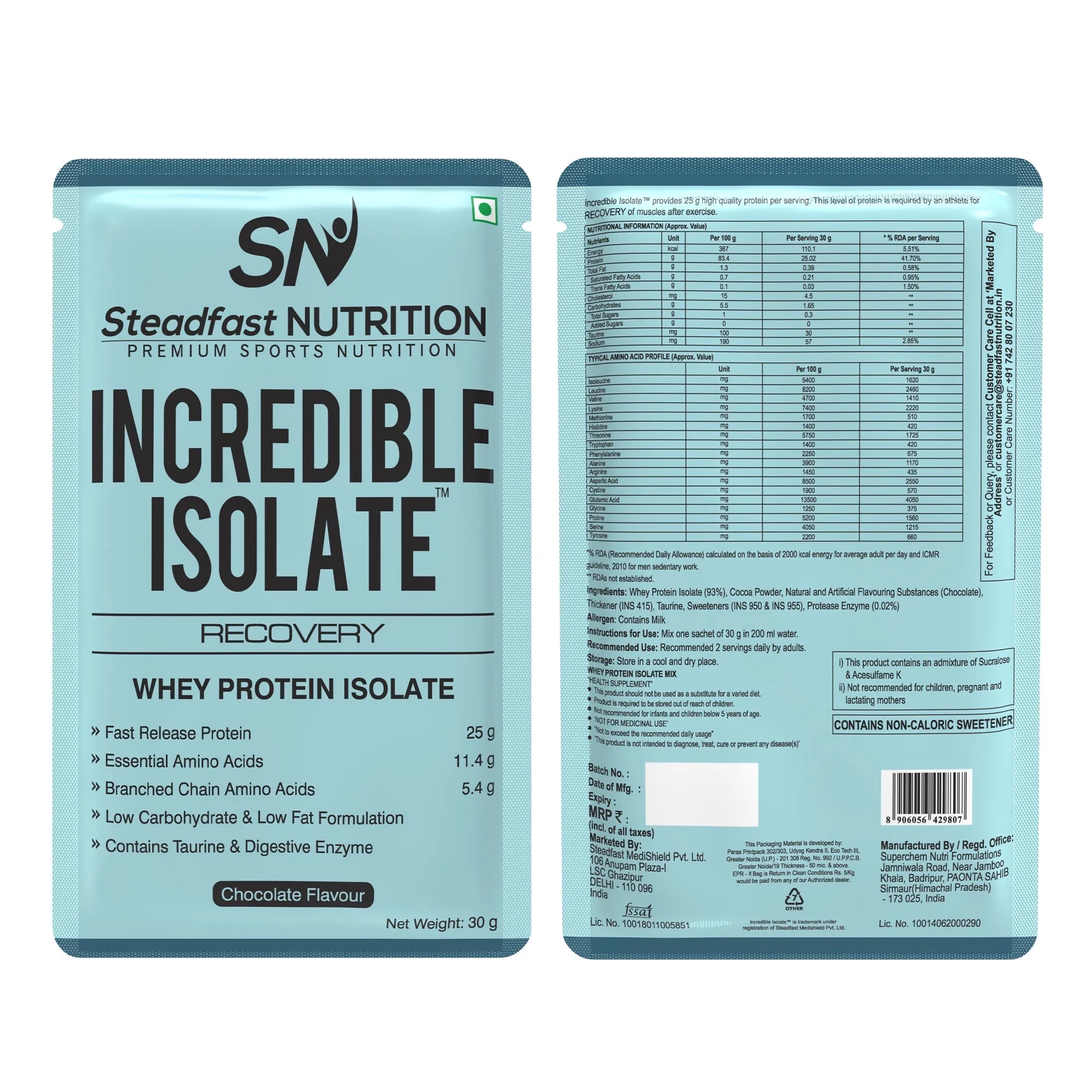 Steadfast Nutrition Incredible Isolate - Chocolate