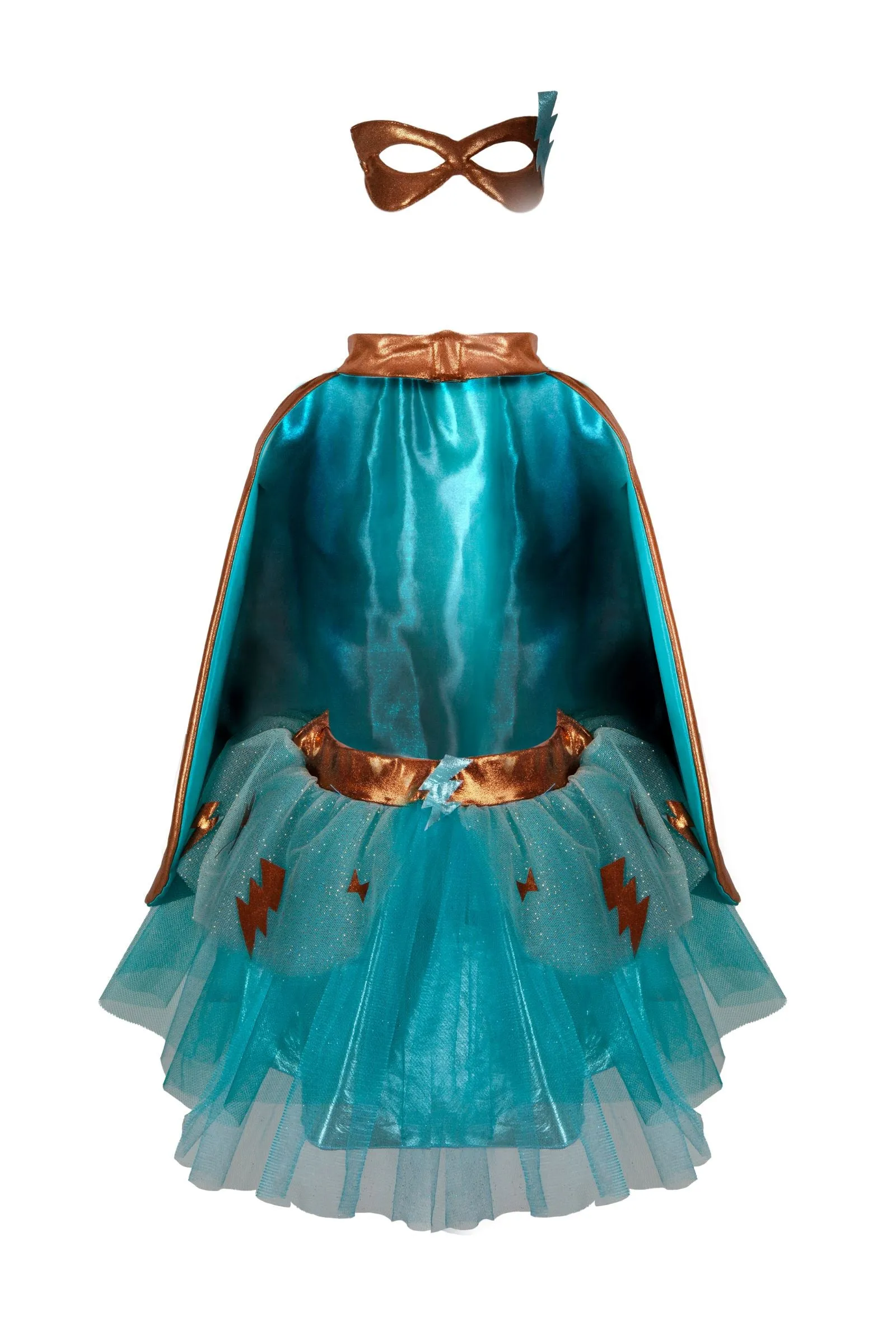 Super-duper Tutu/Cape/Mask | Copper & Teal