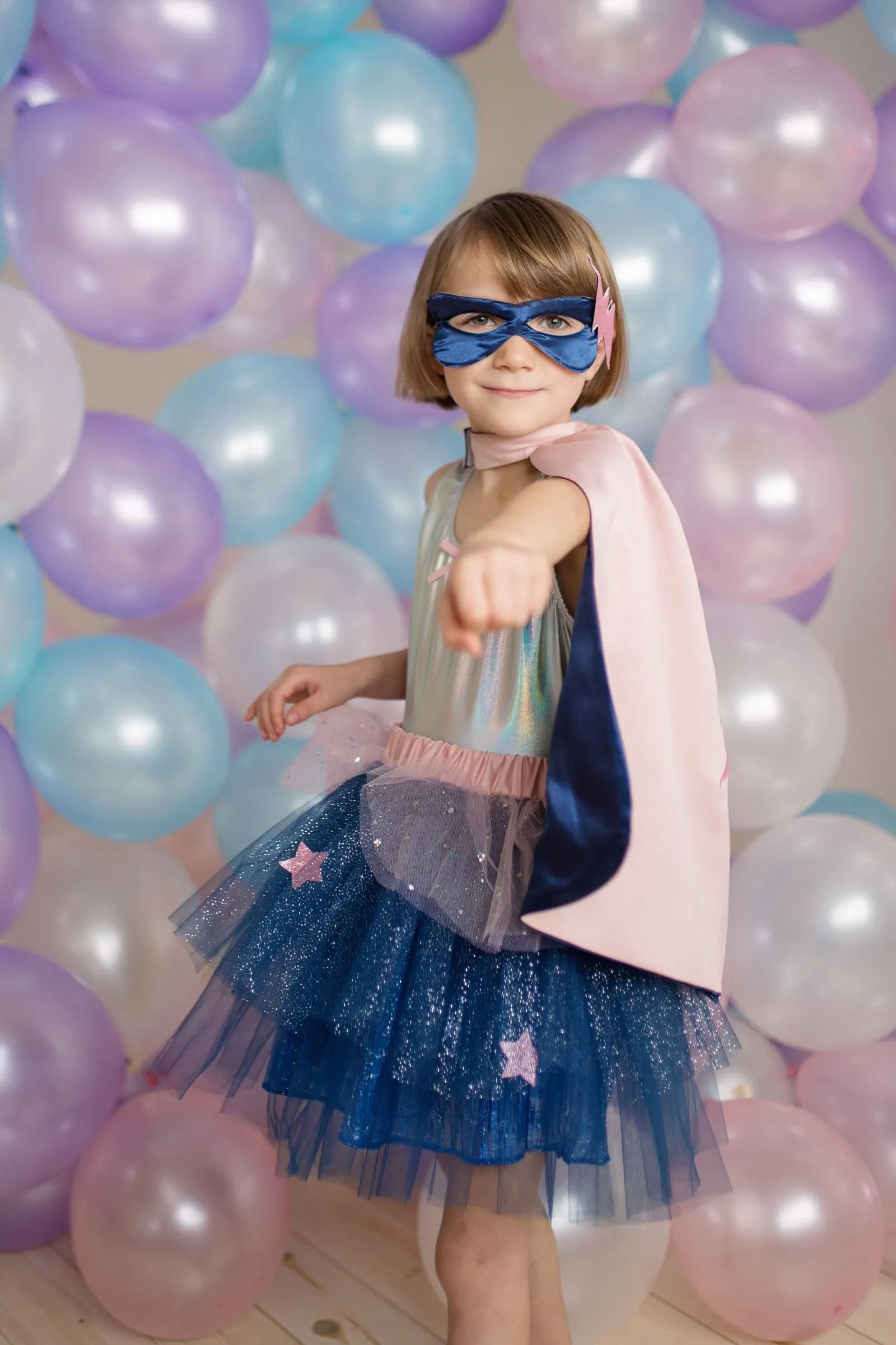 Super-duper Tutu/Cape/Mask, Pink & Navy