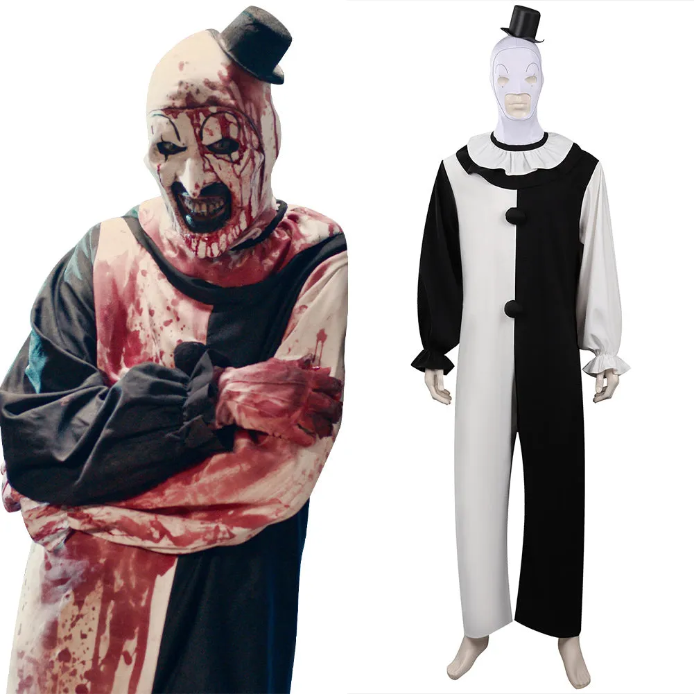 Terrifier 2 Art the Clown Cosplay Costume Jumpsuit Hat Outfits Halloween Carnival Suit