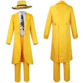 The Mask Jim Carrey Yellow Suit Cosplay Costume Men Uniform Outfits Halloween Carnival Costume