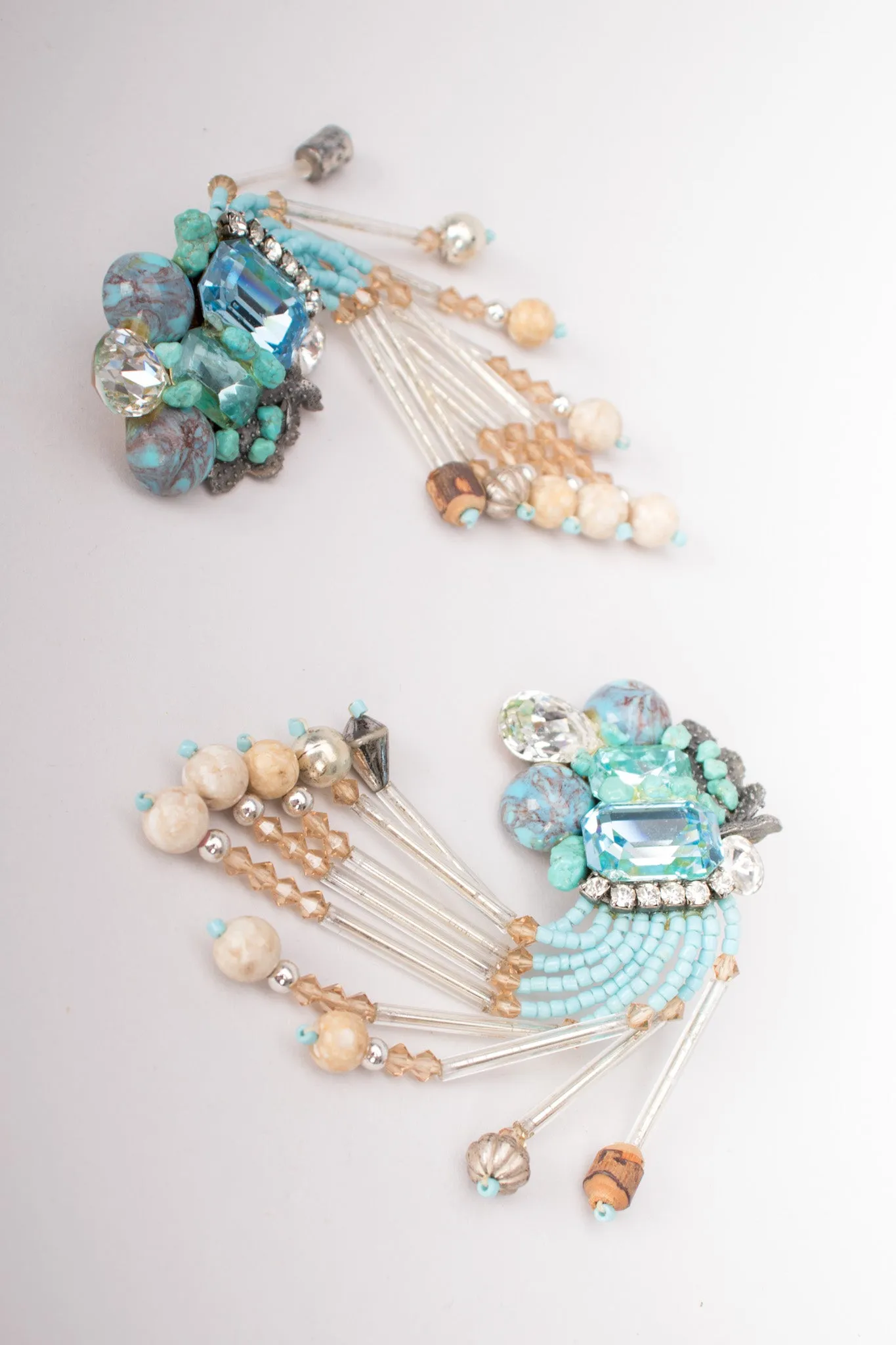 Turquoise Bead Fringe Earrings