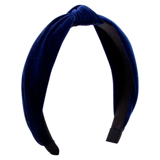 Velvet wrapped headband with knot