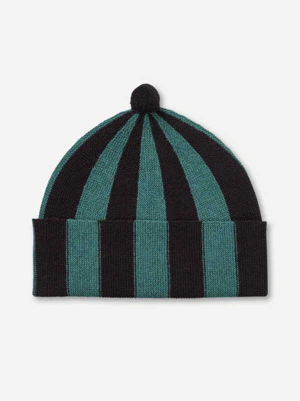 VERTICAL STRIPE HAT BLACK & COSSACK