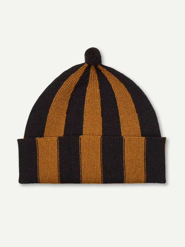 VERTICAL STRIPE HAT BLACK & COSSACK