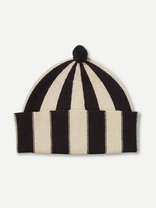 VERTICAL STRIPE HAT BLACK & COSSACK