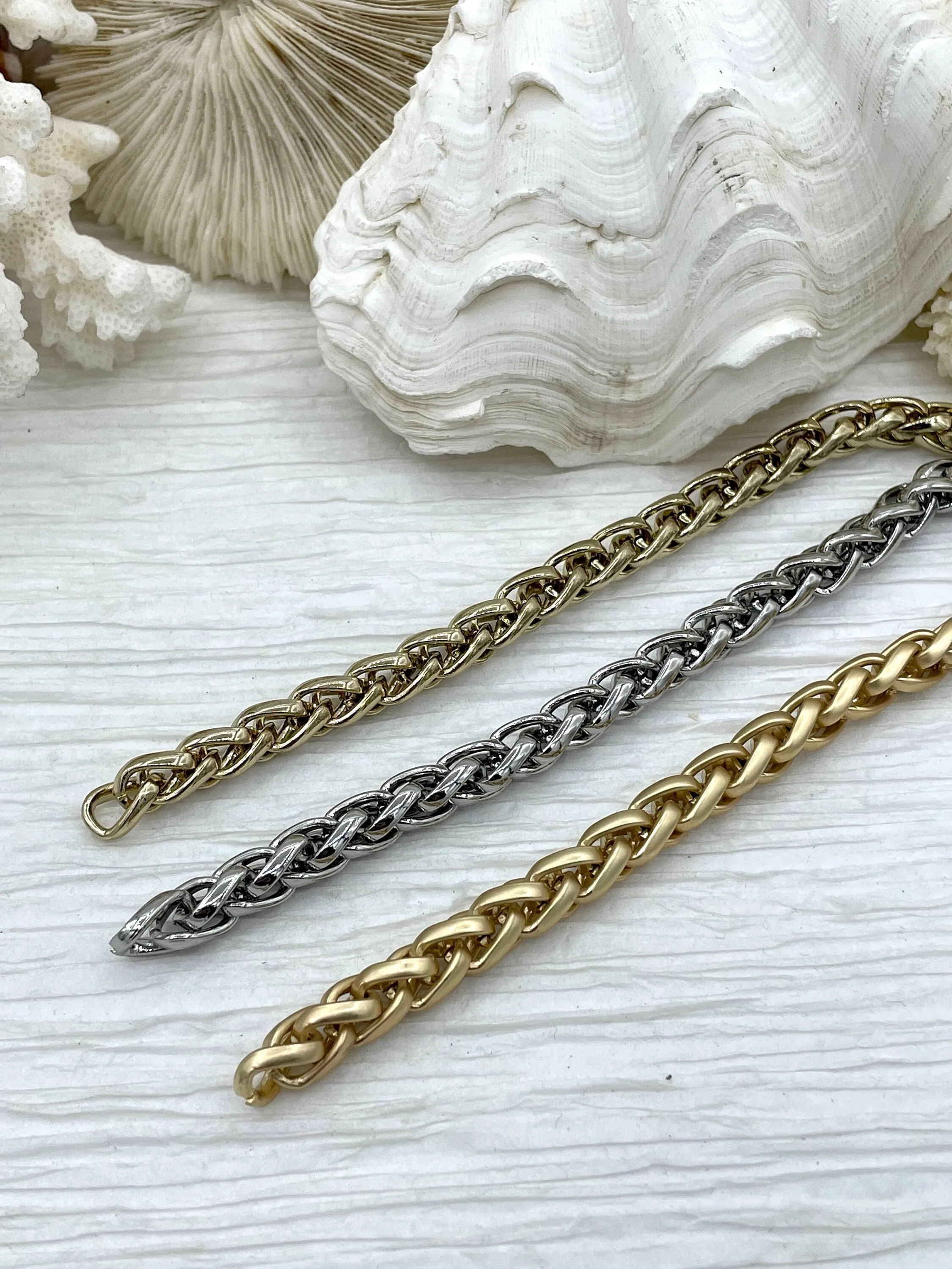 Wheat Chain, Rope Chain 8mm , Braided Wheat Chain, Chunky Rope Chain, Fancy Chunky chain, Chunky Rope Chain sold by the foot. 8mm. Fast ship