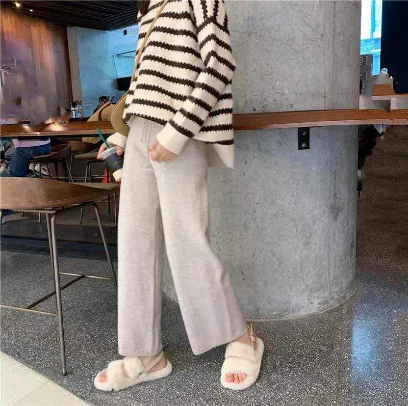 Women's Cute Cable Knitted Straight Pants