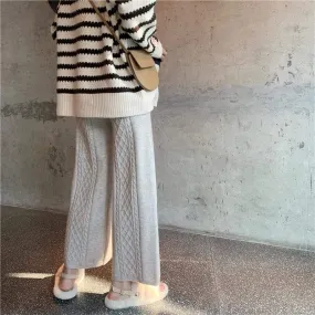 Women's Cute Cable Knitted Straight Pants