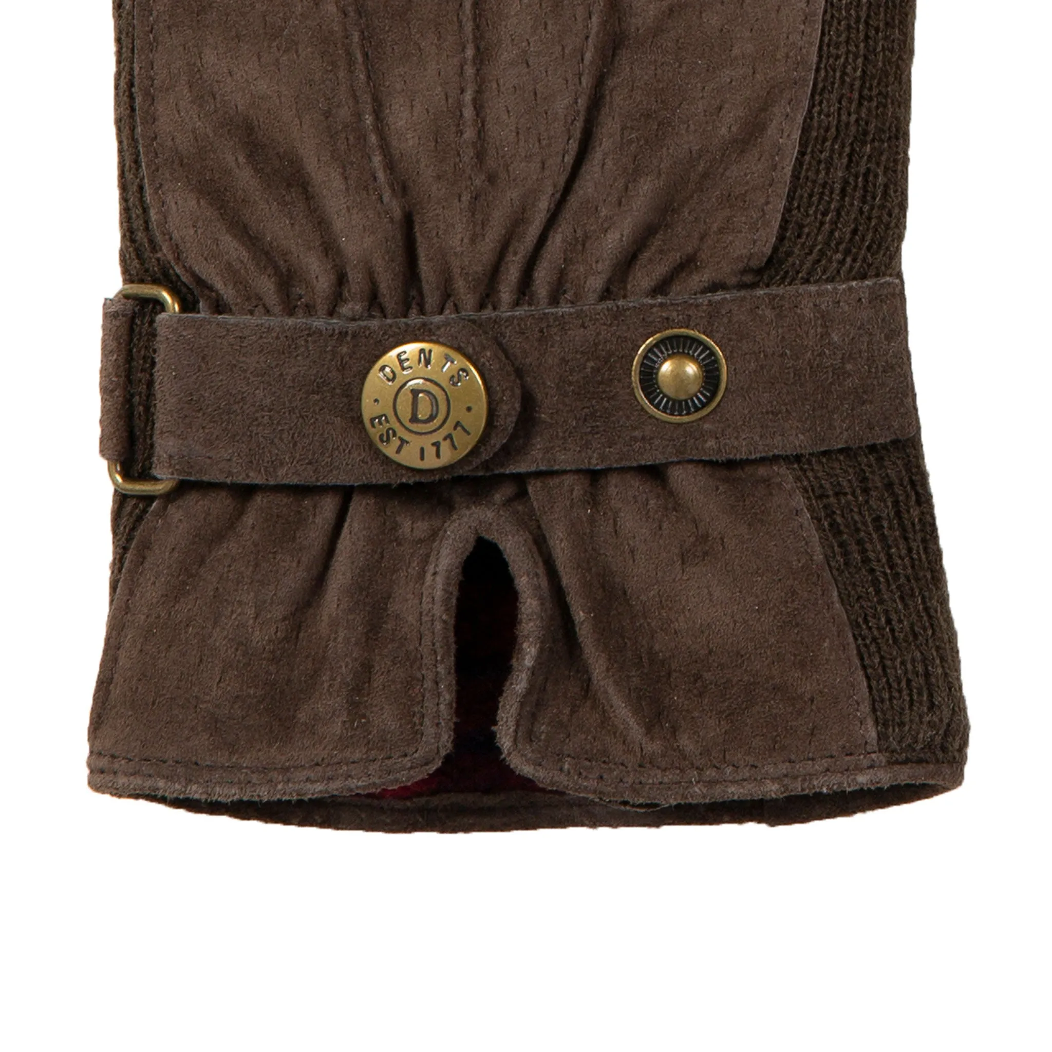 Women's Three-Point Fleece-Lined Suede Gloves