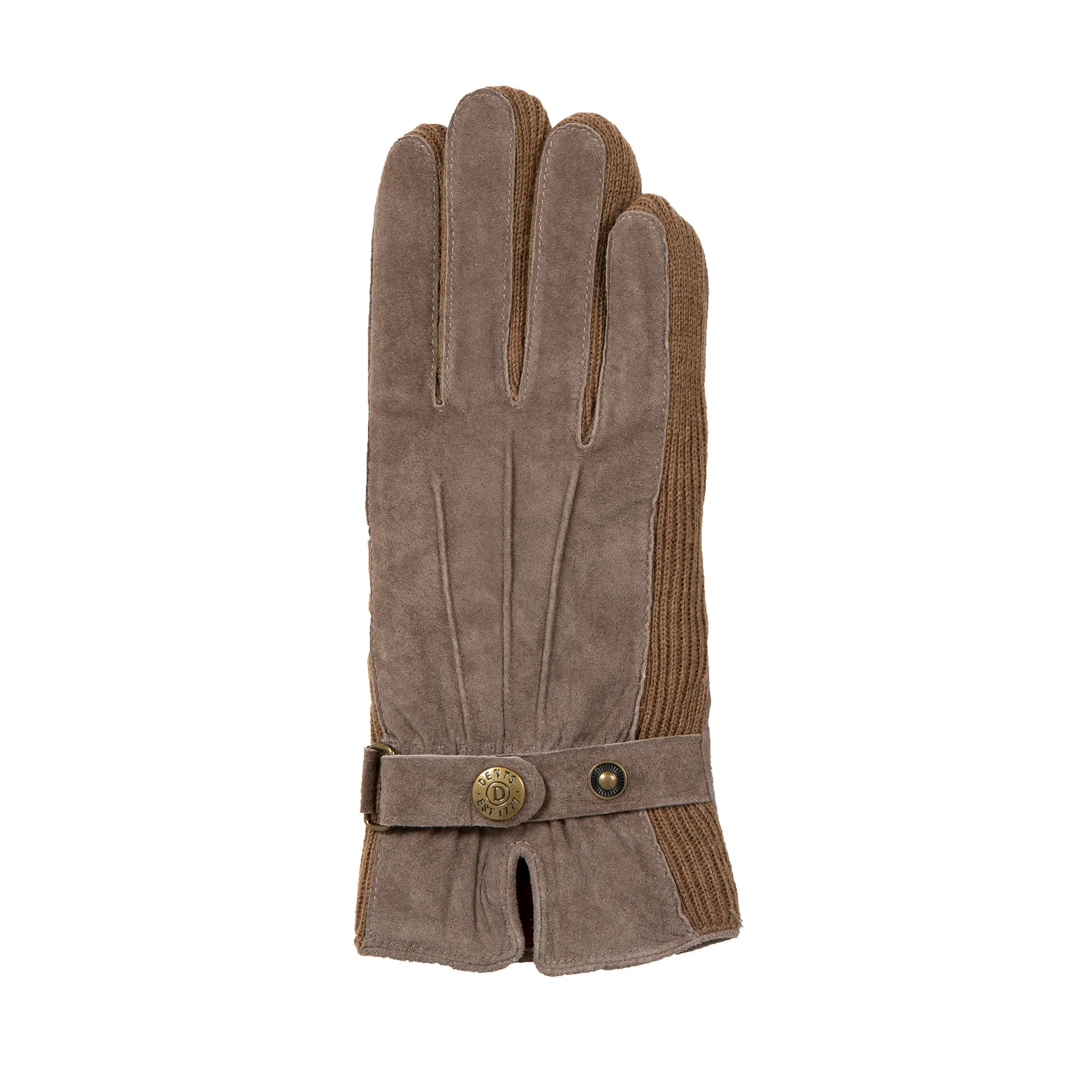 Women's Three-Point Fleece-Lined Suede Gloves