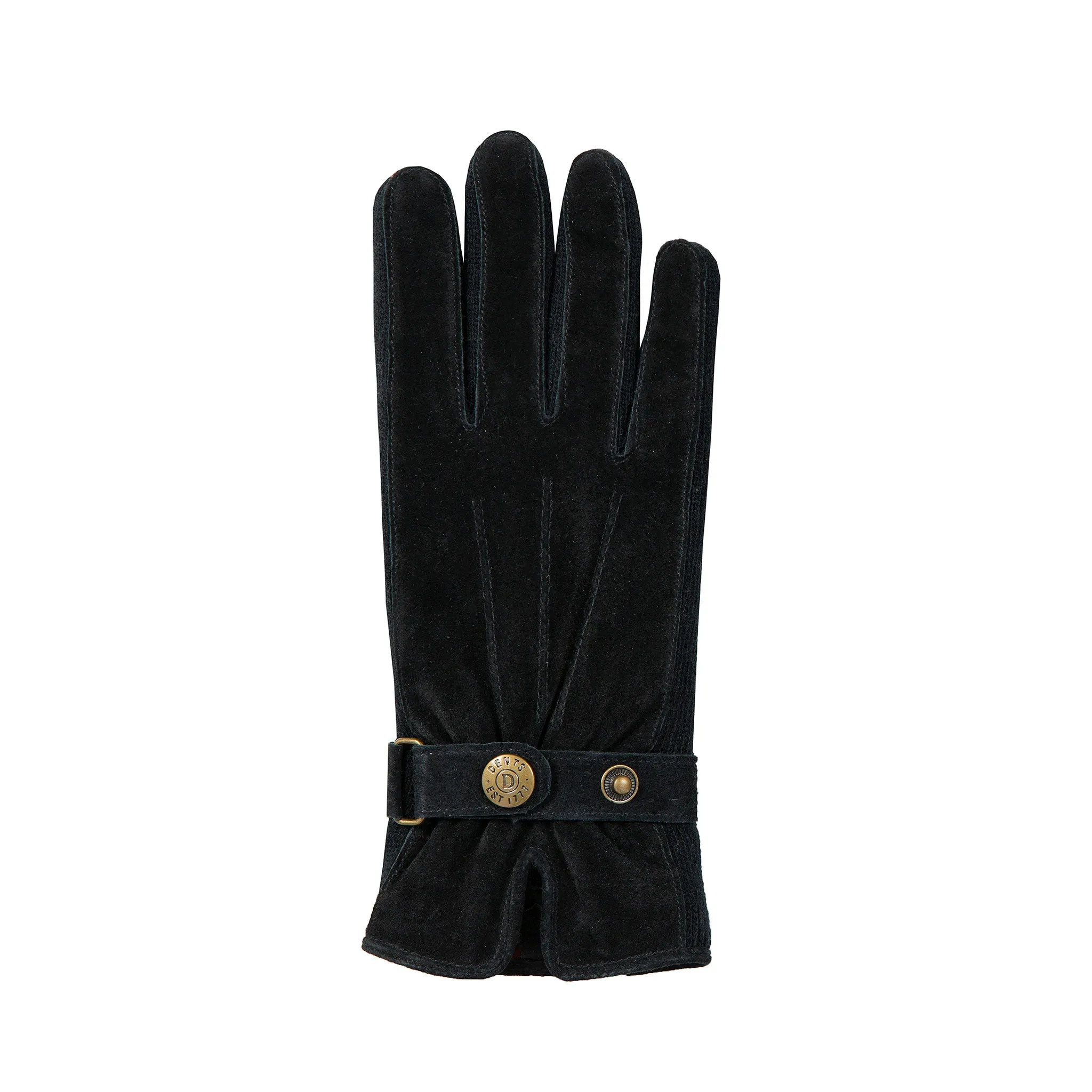 Women's Three-Point Fleece-Lined Suede Gloves