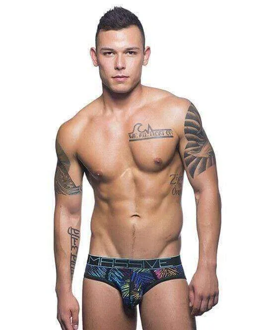 XS Andrew Christian Brief Massive City Palms Mens Slips Fashion Briefs 90320 16