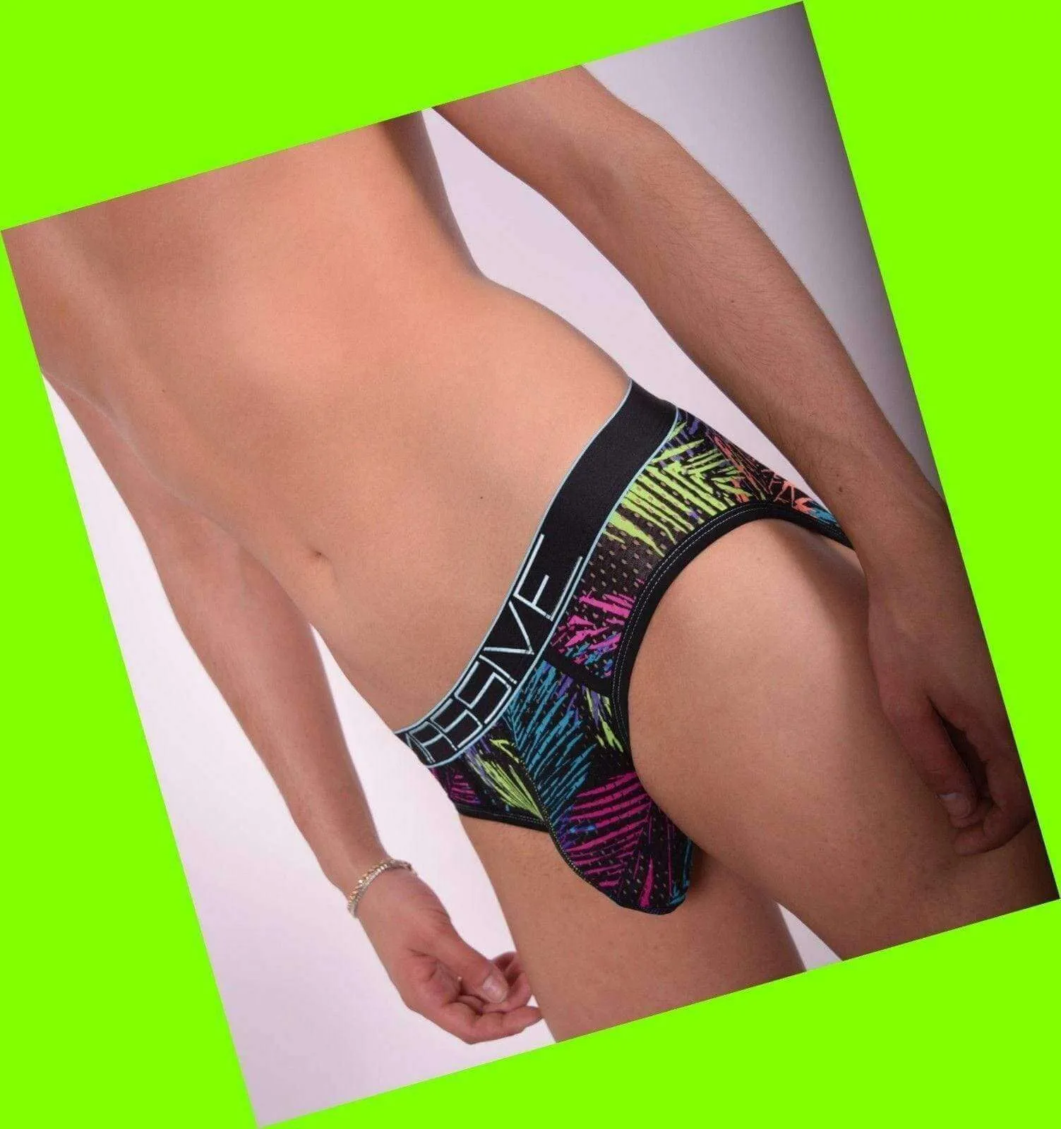 XS Andrew Christian Brief Massive City Palms Mens Slips Fashion Briefs 90320 16