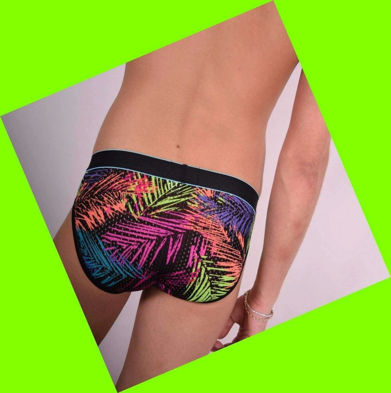 XS Andrew Christian Brief Massive City Palms Mens Slips Fashion Briefs 90320 16